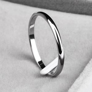 Titanium Steel 2mm Thin Polished Band Hypoallergen